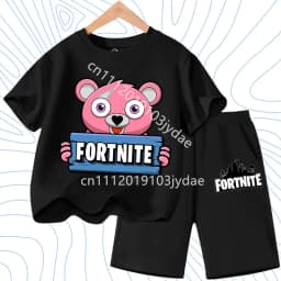 T-shirts Fortress Night Print Tees Gift FortnitesT-shirt Shorts for Boys Girl Tee Pants Set Summer 2pcs Children Clothing Tops