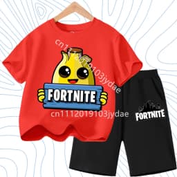 T-shirts Fortress Night Print Tees Gift FortnitesT-shirt Shorts for Boys Girl Tee Pants Set Summer 2pcs Children Clothing Tops