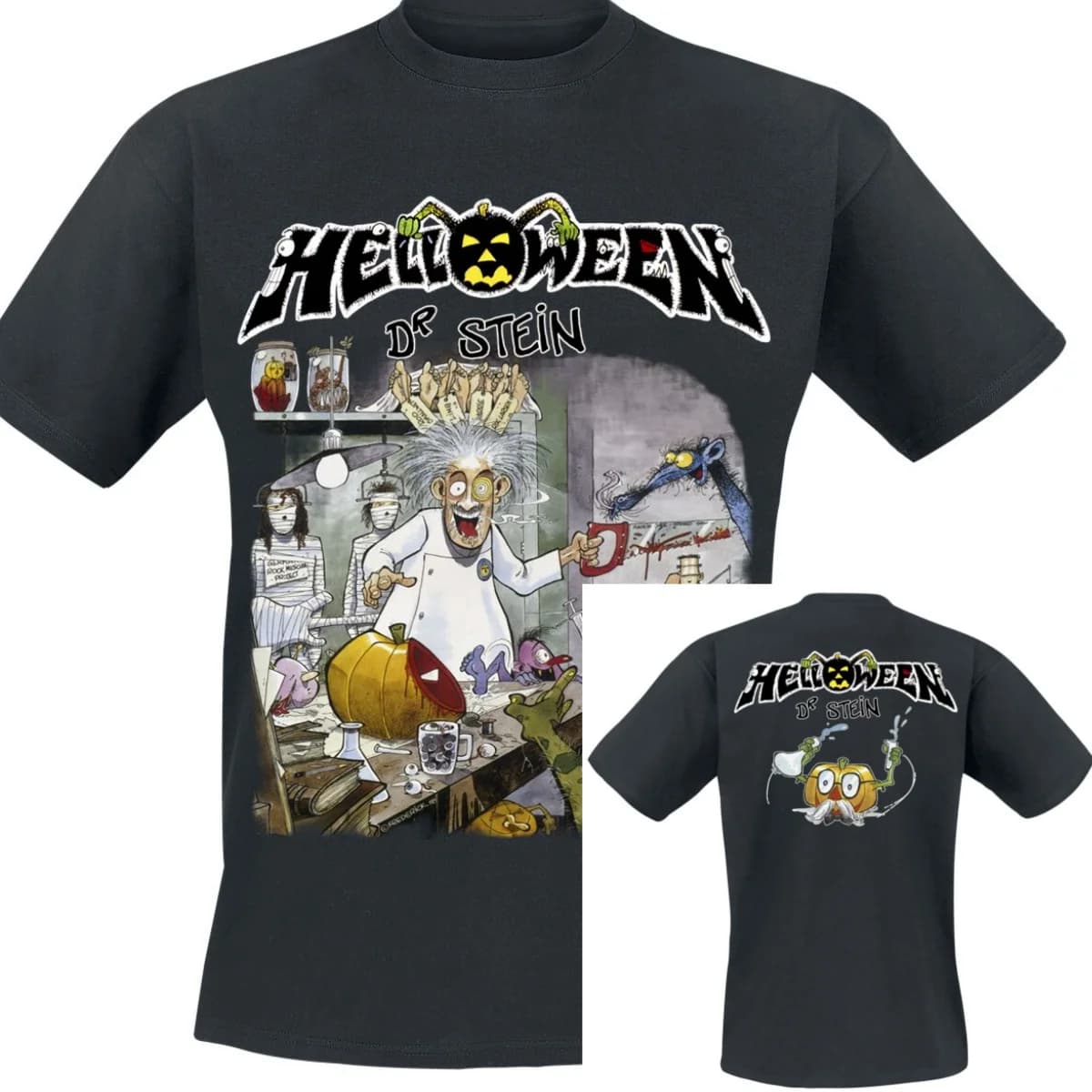 Dr. Stein Helloween T-Shirt Men Women Vintage Metal Rock Band Graphic Tee 100% Cotton Summer Streetwear Top