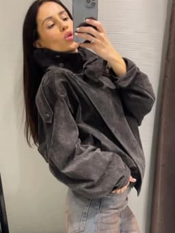 TFMLN Spring New Women Suede Leather Jacket Fashion High Collar Long Sleeve Causal Loose Jacket Coats Female Chic Streetwear