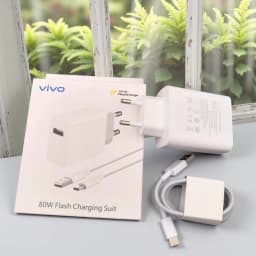 Original Vivo 80W Flash Charger EU Fast Charging Adapter & Type-C Cable For X300 X90 X80 S19 Pro iQOO Neo9 Z9 Phone Charger Set