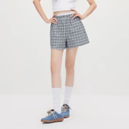 Semir Women Shorts Patchwork Lace Plaid Loose Shorts 2026 Summer Fashion Urban Casual Daily