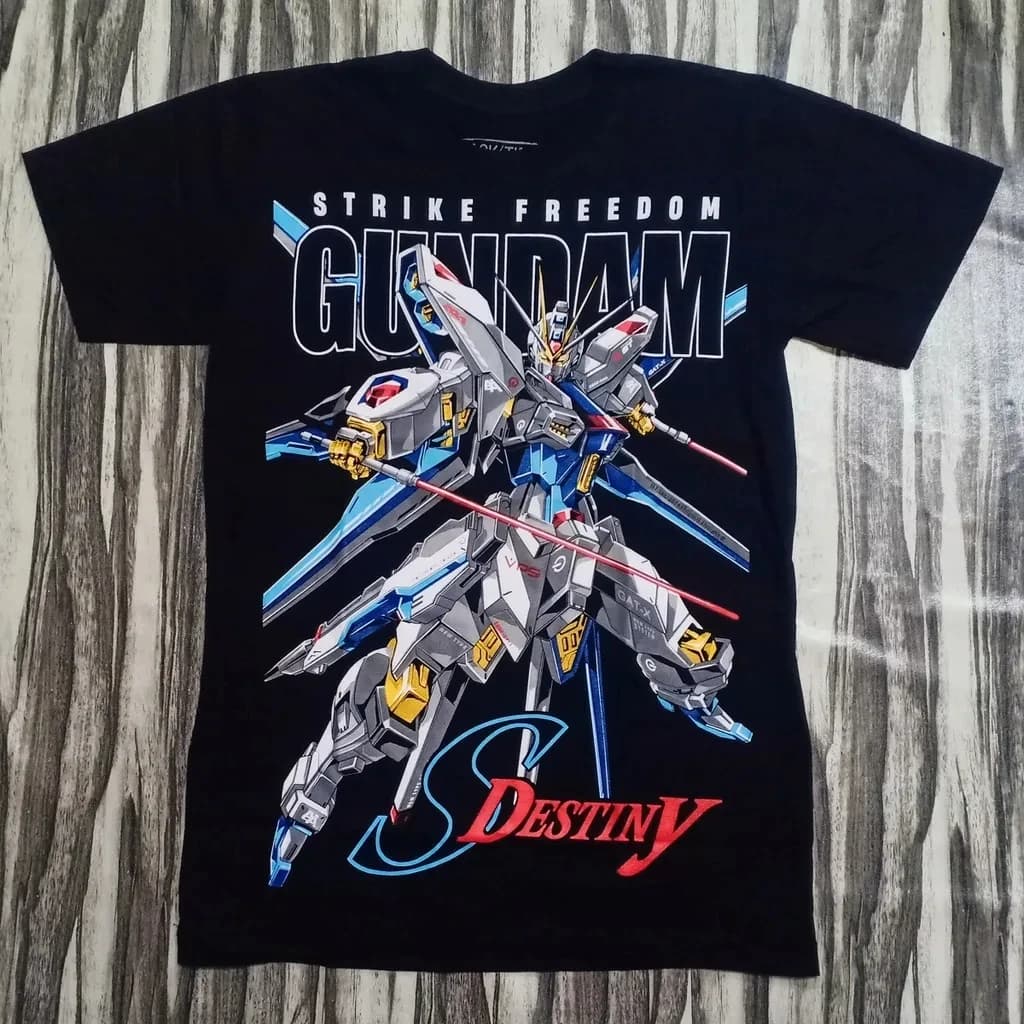 Mobile Suit Gundam Anime THE WITCH OF MERCURY STRIKE FREEDOM F90 Printed T-shirt Men's and Women's T-shirt Men's Top 2026 Summer