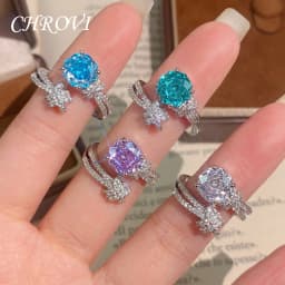 Elegant 925 Sterling Silver Octagonal Millennium Rose Ring for Women Set with High Carbon Diamond Rings