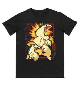 Anime Pokémon Cyndaquil Evolution Printed T-shirt Men's and Women's T-shirt Men's Top Harajuku Y2K T-shirt Summer Tee Streetwear