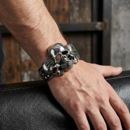 KALEN Men's Skeleton Bangle Stainless Steel 316L Punk Jewelry - KB49361-D