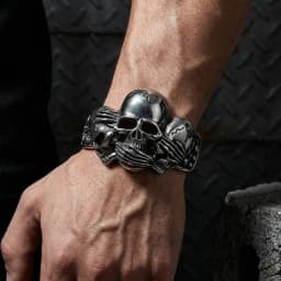 KALEN Men's Skeleton Bangle Stainless Steel 316L Punk Jewelry - KB49361-D
