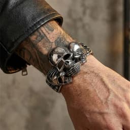 KALEN Men's Skeleton Bangle Stainless Steel 316L Punk Jewelry - KB49361-D