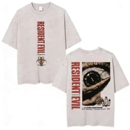 Limited Leon Kennedy Graphic T Shirts Resident Evil Requiem Vintage Washed T Shirt Men Women Harajuku High Street Trend T-shirts