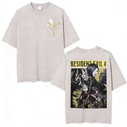 Limited Leon Kennedy Graphic T Shirts Resident Evil Requiem Vintage Washed T Shirt Men Women Harajuku High Street Trend T-shirts
