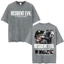 Limited Leon Kennedy Graphic T Shirts Resident Evil Requiem Vintage Washed T Shirt Men Women Harajuku High Street Trend T-shirts