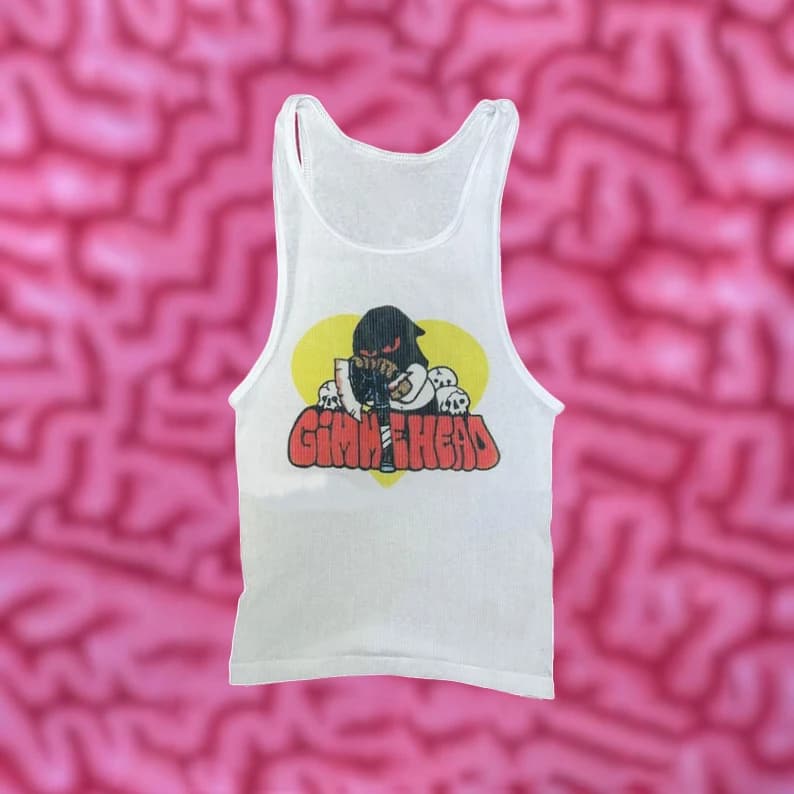 Gimme Head Tank Streetwear Harajuku Top 20 Inch Vest Emo Girls Aesthetic Letter Print Grunge Goth Camisole Top Female Clothing