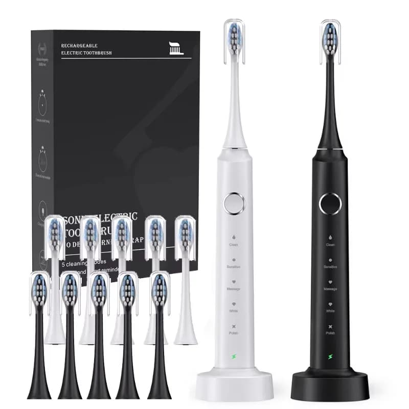 Sarmocare X700 Wireless Charging Sonic Electric Toothbrush with 6pcs Brush Heads Travel Case Charger Smart Toothbrush for Adults