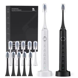 Sarmocare X700 Wireless Charging Sonic Electric Toothbrush with 6pcs Brush Heads Travel Case Charger Smart Toothbrush for Adults