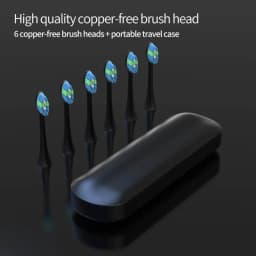 Sarmocare X700 Wireless Charging Sonic Electric Toothbrush with 6pcs Brush Heads Travel Case Charger Smart Toothbrush for Adults