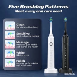 Sarmocare X700 Wireless Charging Sonic Electric Toothbrush with 6pcs Brush Heads Travel Case Charger Smart Toothbrush for Adults