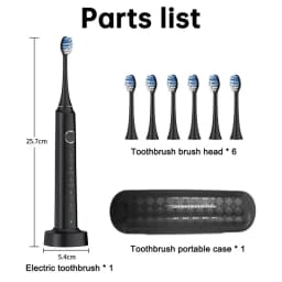 Sarmocare X700 Wireless Charging Sonic Electric Toothbrush with 6pcs Brush Heads Travel Case Charger Smart Toothbrush for Adults
