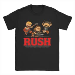 Rush Model Black Tour Concert Cotton T-Shirt For Men Summer Rush Band Funny T-Shirts Trending Tees Plus Size Wholesale Tops