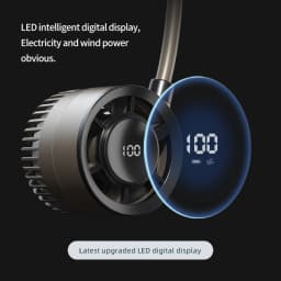 2026 Neck-hanging Small Fan Digital Display Screen Turbo Fan Fast Charging Lightweight Suitable For Indoor Outdoor Sports Use