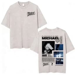 King of Pop Michael Jackson Bad Era Vintage Washed T-shirts Men's Clothes Hip Hop Punk T Shirts Casual Cotton Streetwear T-shirt