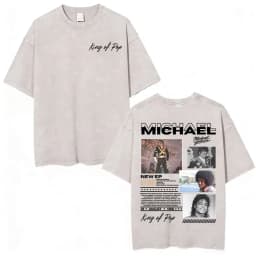 King of Pop Michael Jackson Bad Era Vintage Washed T-shirts Men's Clothes Hip Hop Punk T Shirts Casual Cotton Streetwear T-shirt