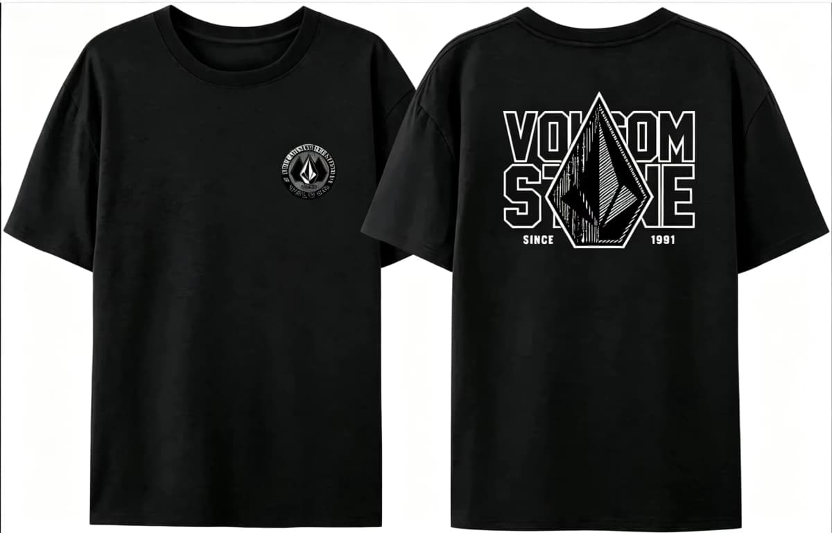 2026 Summer Volcom Obsidian T-shirt Woman Man Clothes Cotton Short Sleeve Tops Summer Tees Fashion High Quality