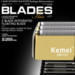 Kemei Electric Triple Blades Razor Rechargeable Barber Foil Shavers Professional Cordless Bald Head Shaving Machine Men KM-T91