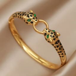 New Sight Stainless Steel Crystal Eyes Bangles&bracelets for Women Fashion Brand Jewelry Flower Leopard Bangle Party Accessories