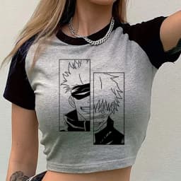 Jujutsu Kaisen crop top women scene vintage graphic clearance sales harajuku top tees japanese anime summer gothic manga