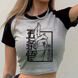Jujutsu Kaisen crop top women scene vintage graphic clearance sales harajuku top tees japanese anime summer gothic manga