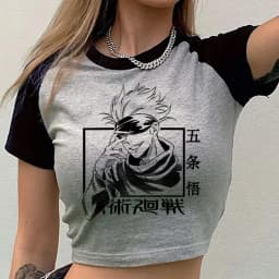 Jujutsu Kaisen crop top women scene vintage graphic clearance sales harajuku top tees japanese anime summer gothic manga