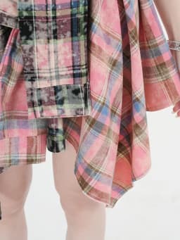 Women's Pink Irregular Retro Plaid Mini A-Line Skirt Summer Streetwear Y2k Hot Sweet Harajuku Short Skirts Woman