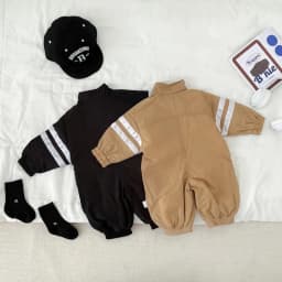 Spring Baby Boys Girls Casual Long Sleeved Jumpsuit with Zipper Fall Children's Outdoor Outfits