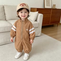 Spring Baby Boys Girls Casual Long Sleeved Jumpsuit with Zipper Fall Children's Outdoor Outfits