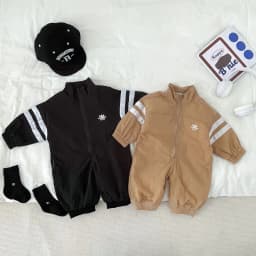 Spring Baby Boys Girls Casual Long Sleeved Jumpsuit with Zipper Fall Children's Outdoor Outfits