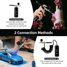 Rechargeable Wireless Airbrush Kit with Compressor Paint Spray Gun for Makeup Nail Art Cake Hair Dye Barber Face Beauty