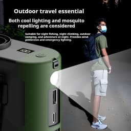 Portable Waist Clip Fan Mini USB Charging Hanging Fan with LED Flashlight Outdoor Single/dual Air Outlet Fan 20000/10000Mah F6/7