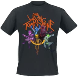 Grandient Skull The Living Tombstone Band T-Shirt Cotton Graphic Tee Men Women Summer Streetwear Top