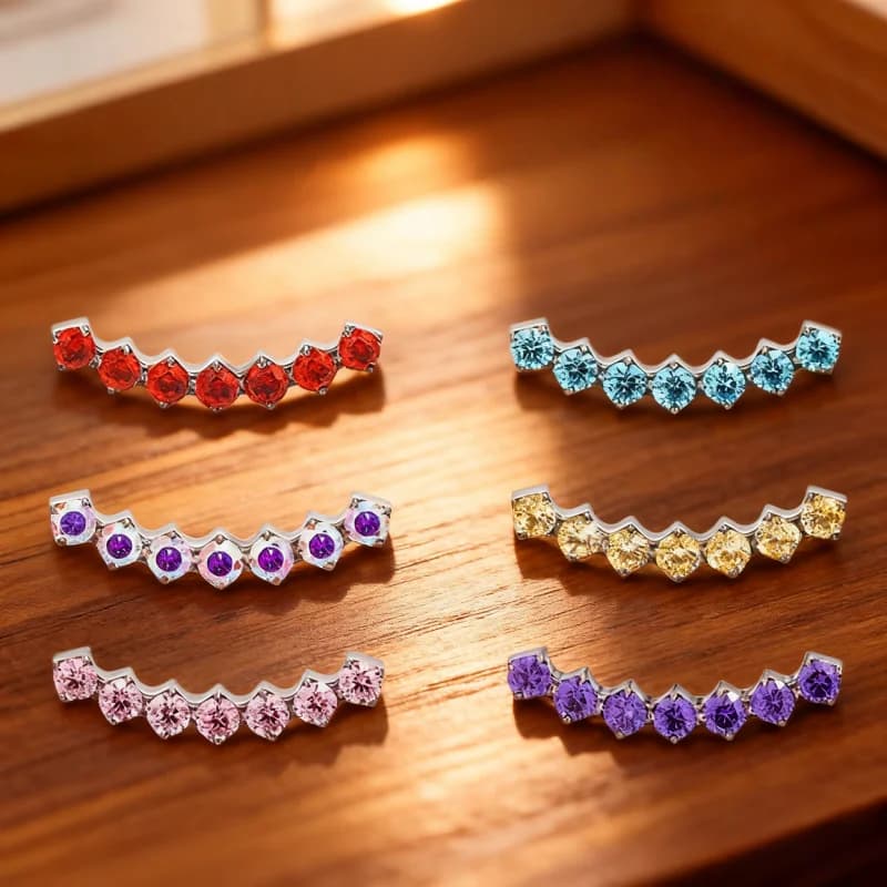 F136 Titanium Labret Piercing Clear CZ Internal Thread Flat Back Earrings for Helix Tragus Cartilage Jewelry