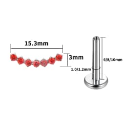 F136 Titanium Labret Piercing Clear CZ Internal Thread Flat Back Earrings for Helix Tragus Cartilage Jewelry