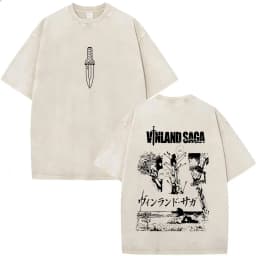 Vintage Washed Anime Vinland Saga Manga Thorfinn Karlsefni T Shirt Men's Women Summer Fashion Casual O-Neck Oversized T-shirts