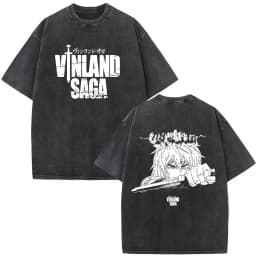 Vintage Washed Anime Vinland Saga Manga Thorfinn Karlsefni T Shirt Men's Women Summer Fashion Casual O-Neck Oversized T-shirts
