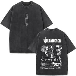Vintage Washed Anime Vinland Saga Manga Thorfinn Karlsefni T Shirt Men's Women Summer Fashion Casual O-Neck Oversized T-shirts