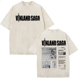Vintage Washed Anime Vinland Saga Manga Thorfinn Karlsefni T Shirt Men's Women Summer Fashion Casual O-Neck Oversized T-shirts