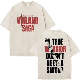 Vintage Washed Anime Vinland Saga Manga Thorfinn Karlsefni T Shirt Men's Women Summer Fashion Casual O-Neck Oversized T-shirts