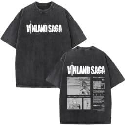 Vintage Washed Anime Vinland Saga Manga Thorfinn Karlsefni T Shirt Men's Women Summer Fashion Casual O-Neck Oversized T-shirts