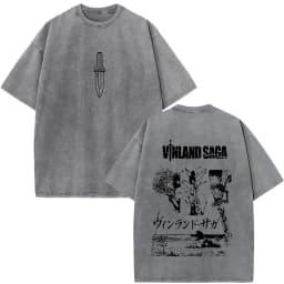 Vintage Washed Anime Vinland Saga Manga Thorfinn Karlsefni T Shirt Men's Women Summer Fashion Casual O-Neck Oversized T-shirts