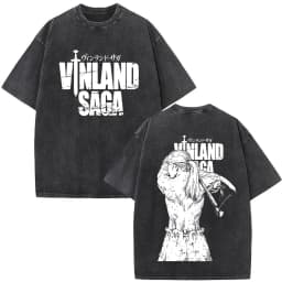 Vintage Washed Anime Vinland Saga Manga Thorfinn Karlsefni T Shirt Men's Women Summer Fashion Casual O-Neck Oversized T-shirts