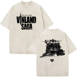 Vintage Washed Anime Vinland Saga Manga Thorfinn Karlsefni T Shirt Men's Women Summer Fashion Casual O-Neck Oversized T-shirts