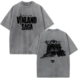 Vintage Washed Anime Vinland Saga Manga Thorfinn Karlsefni T Shirt Men's Women Summer Fashion Casual O-Neck Oversized T-shirts